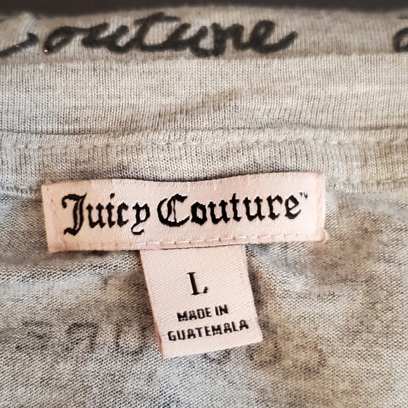 Juicy Couture " Love couture" high slit gray tee - Picture 11 of 13